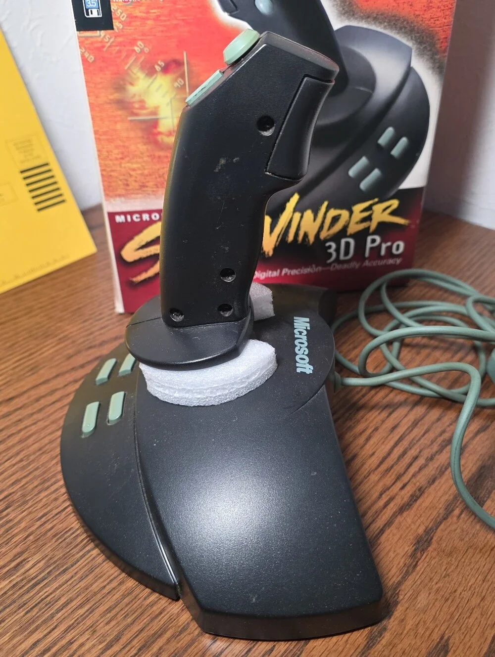 Vintage Microsoft Side Winder 3D Pro PC Joystick Flight Stick 15- Pin Non-USB